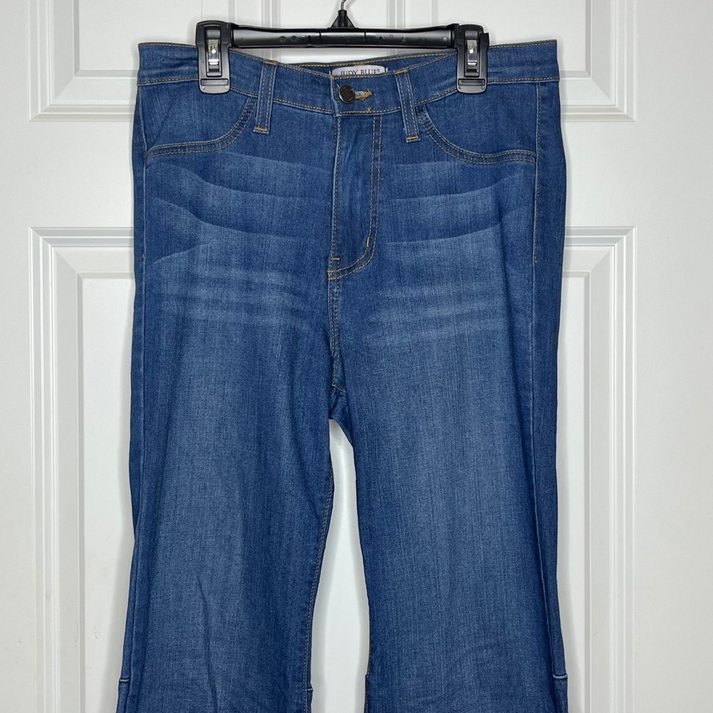 Judy Blue Size 9 / 29 High Waist Flare Bell Bottom Jeans Blue Denim Boho Gypsy - Picture 2 of 11